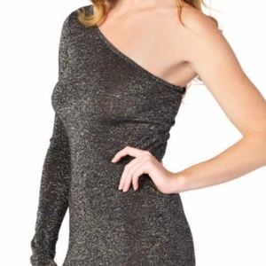 BCBG MAXAZARIA One Shoulder Metallic Dress